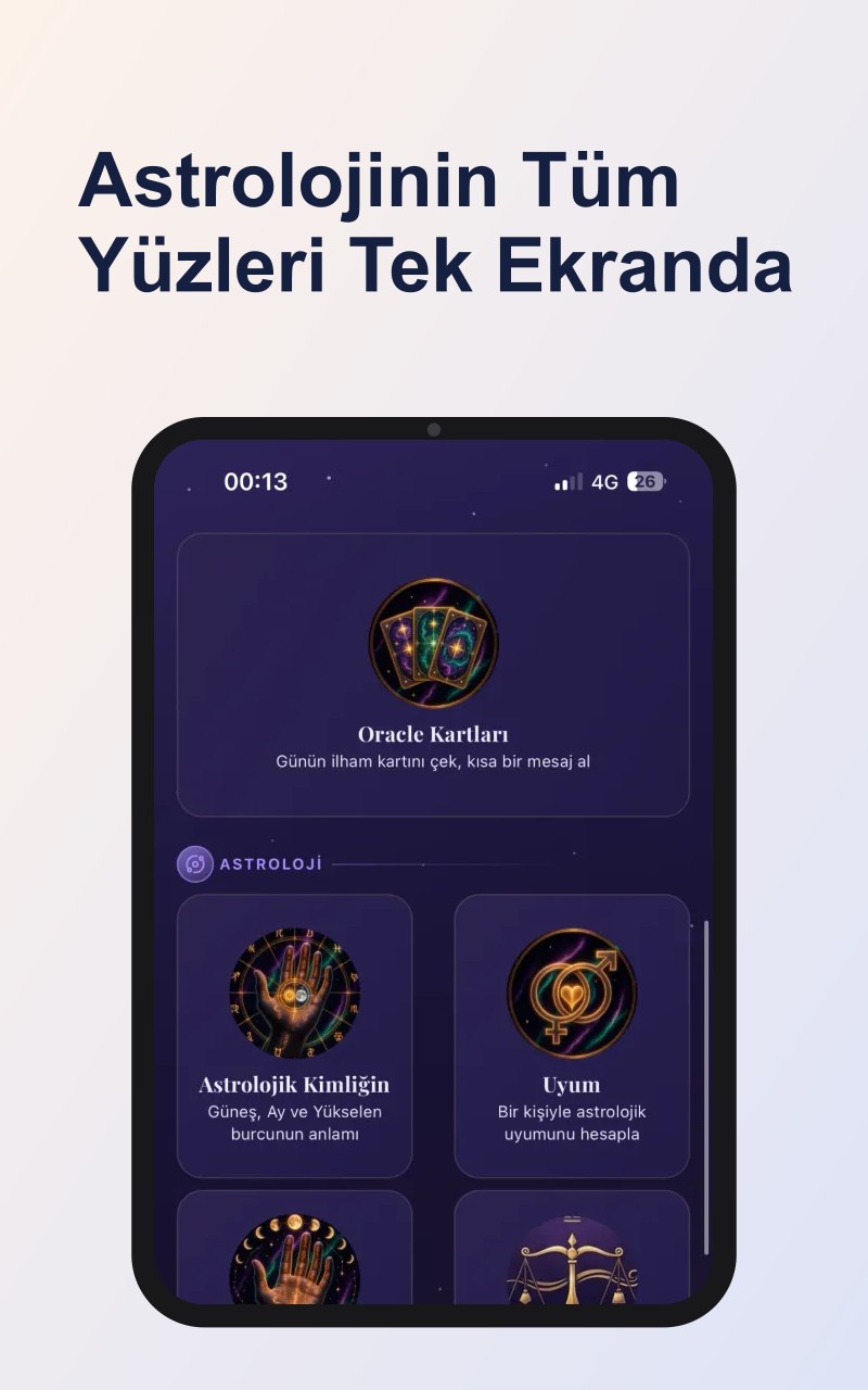 MYSTRIS keşfet ekranı - astroloji araçları